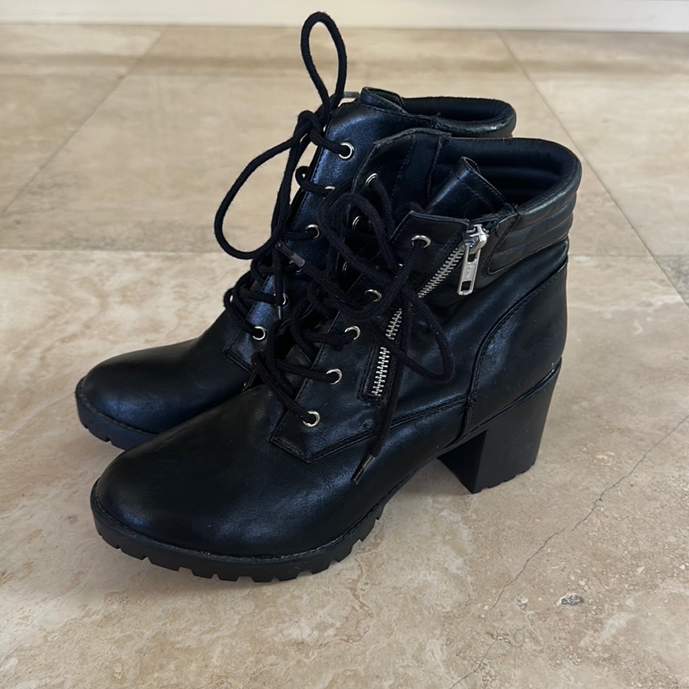 Mossimo Black heeled combat boots